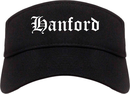 Hanford California CA Old English Mens Visor Cap Hat Black