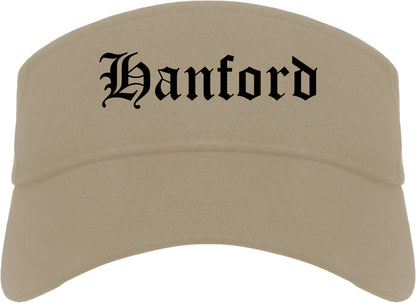 Hanford California CA Old English Mens Visor Cap Hat Khaki