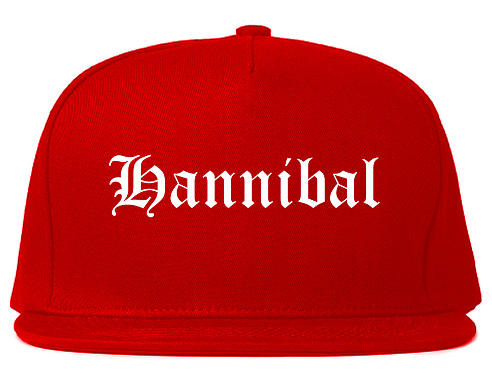 Hannibal Missouri MO Old English Mens Snapback Hat Red