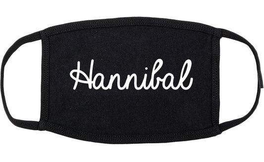 Hannibal Missouri MO Script Cotton Face Mask Black