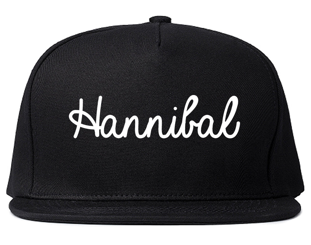 Hannibal Missouri MO Script Mens Snapback Hat Black