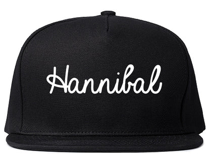 Hannibal Missouri MO Script Mens Snapback Hat Black