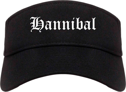 Hannibal Missouri MO Old English Mens Visor Cap Hat Black