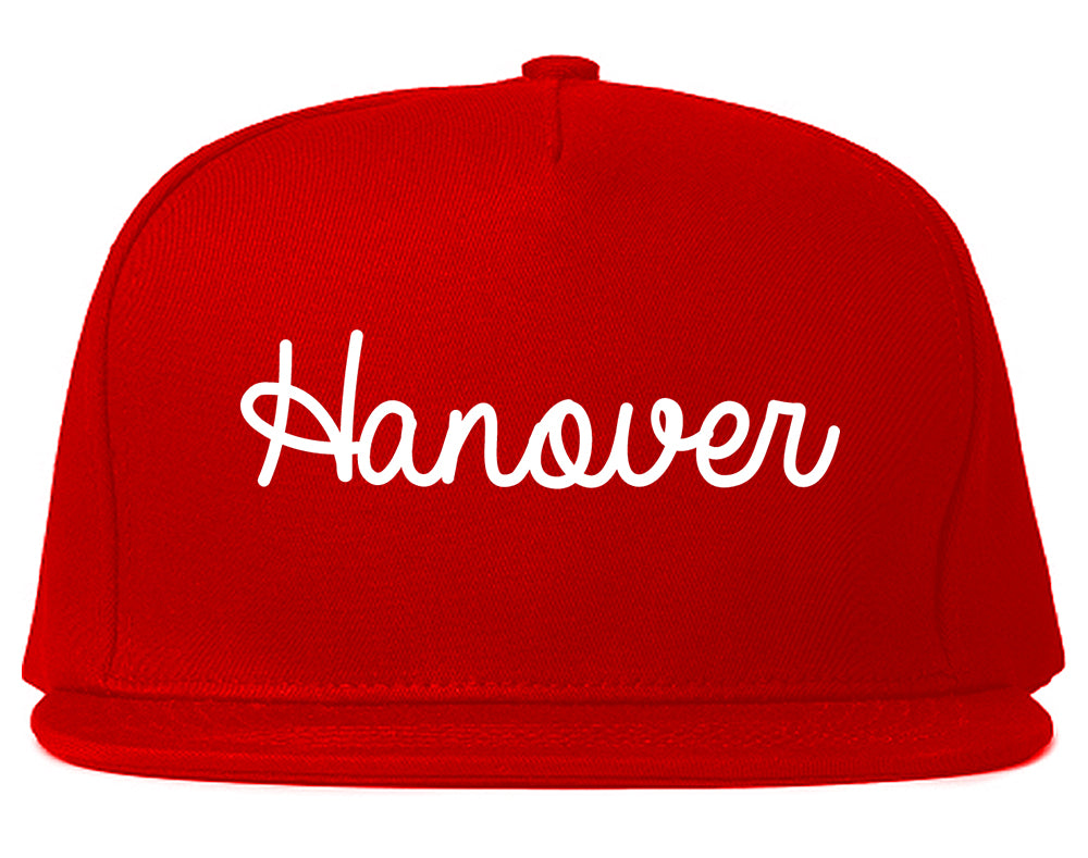 Hanover Pennsylvania PA Script Mens Snapback Hat Red