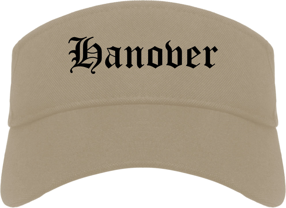 Hanover Pennsylvania PA Old English Mens Visor Cap Hat Khaki