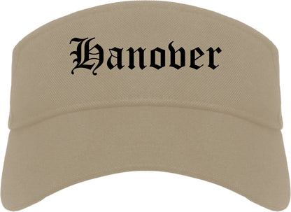 Hanover Pennsylvania PA Old English Mens Visor Cap Hat Khaki