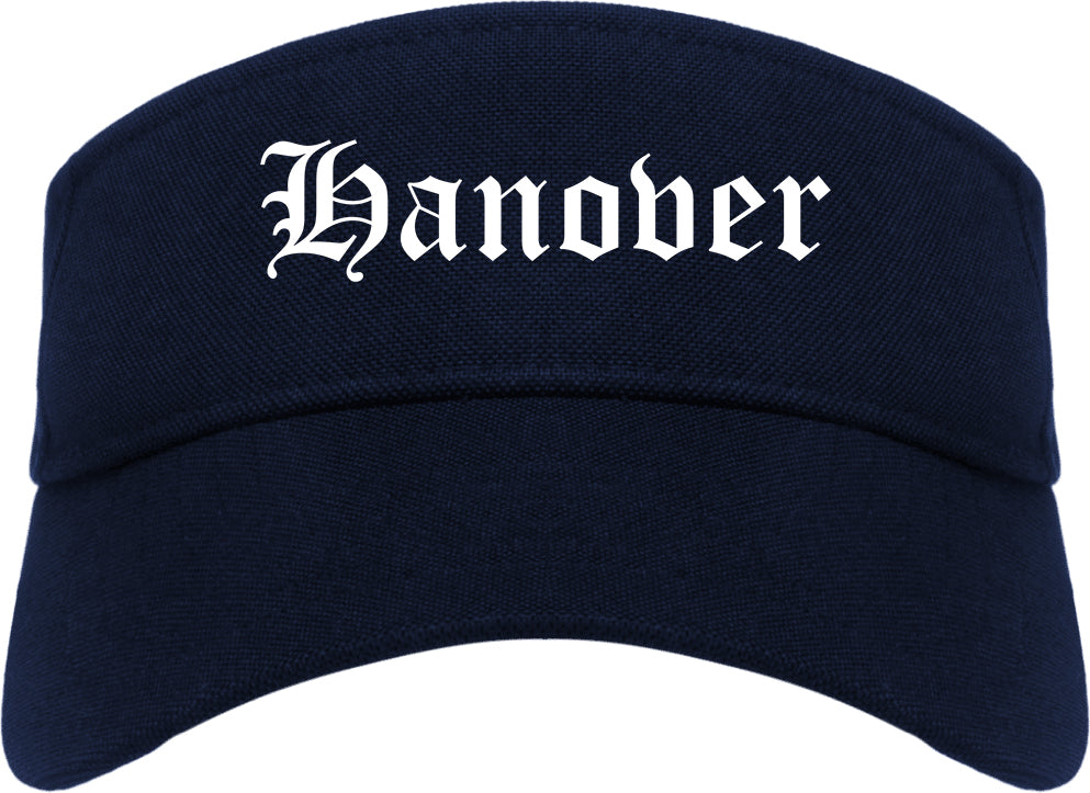 Hanover Pennsylvania PA Old English Mens Visor Cap Hat Navy Blue