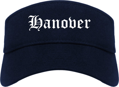Hanover Pennsylvania PA Old English Mens Visor Cap Hat Navy Blue