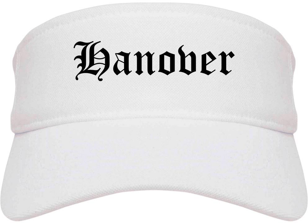 Hanover Pennsylvania PA Old English Mens Visor Cap Hat White