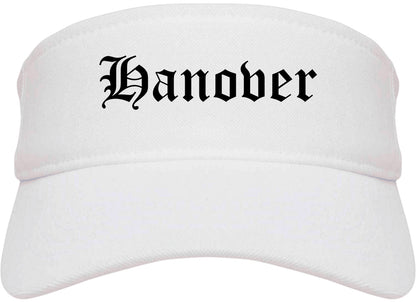 Hanover Pennsylvania PA Old English Mens Visor Cap Hat White