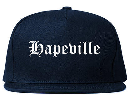 Hapeville Georgia GA Old English Mens Snapback Hat Navy Blue