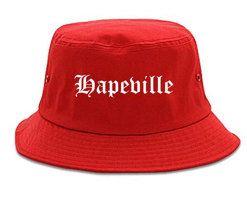 Hapeville Georgia GA Old English Mens Bucket Hat Red