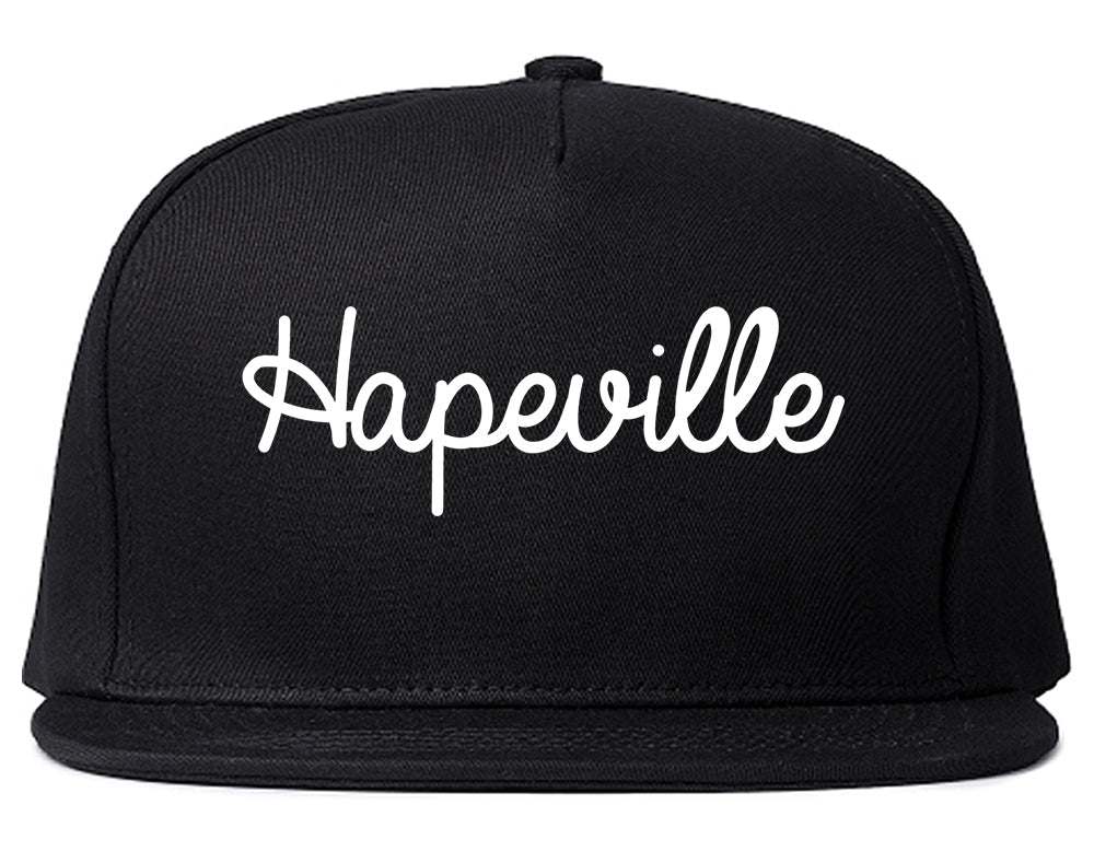 Hapeville Georgia GA Script Mens Snapback Hat Black