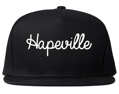 Hapeville Georgia GA Script Mens Snapback Hat Black
