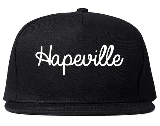 Hapeville Georgia GA Script Mens Snapback Hat Black