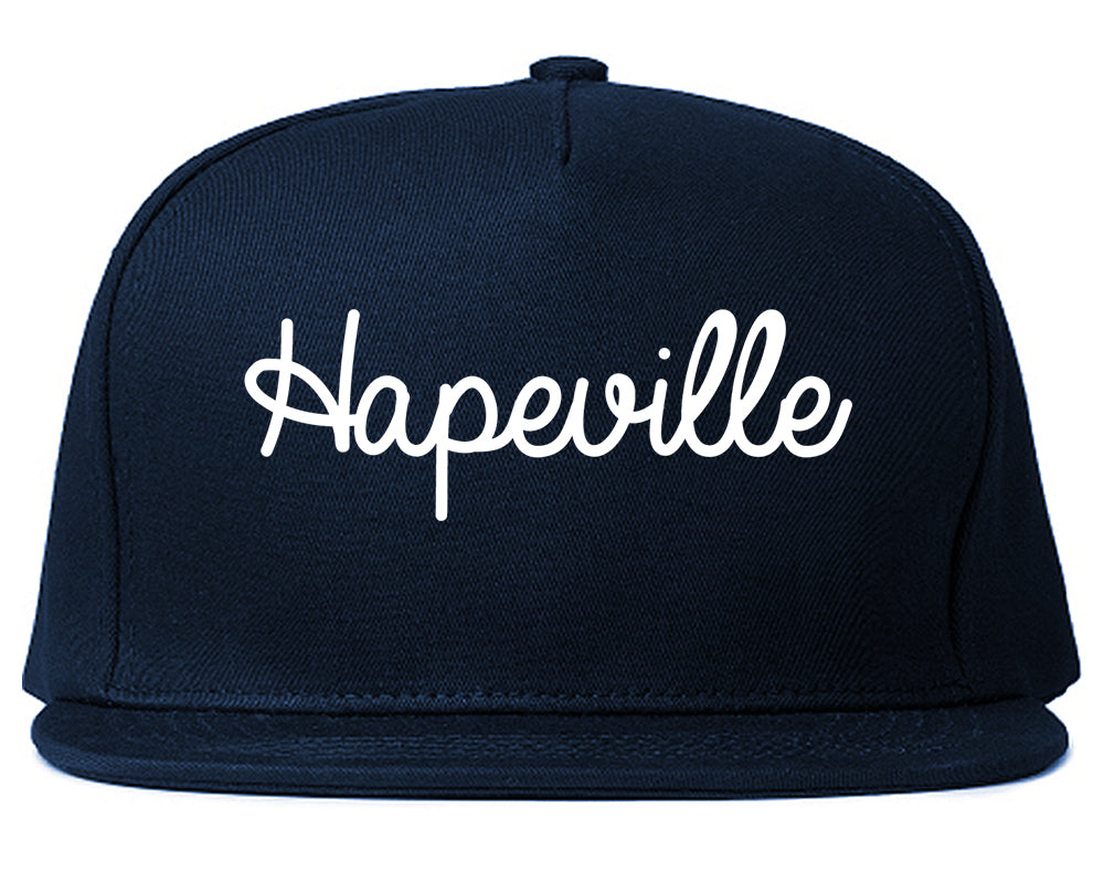 Hapeville Georgia GA Script Mens Snapback Hat Navy Blue