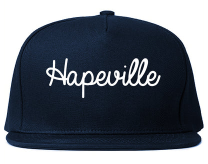 Hapeville Georgia GA Script Mens Snapback Hat Navy Blue