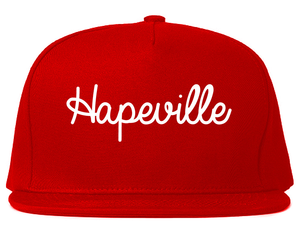 Hapeville Georgia GA Script Mens Snapback Hat Red