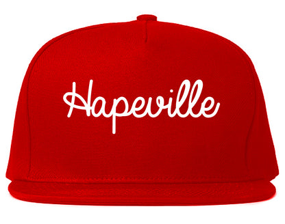 Hapeville Georgia GA Script Mens Snapback Hat Red