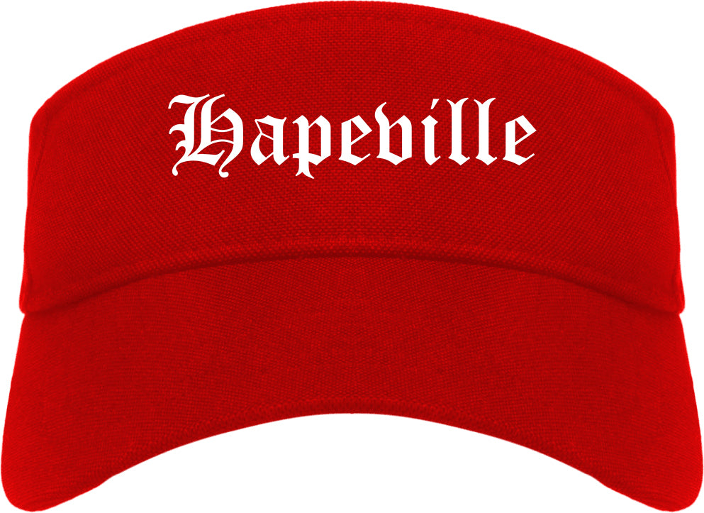 Hapeville Georgia GA Old English Mens Visor Cap Hat Red