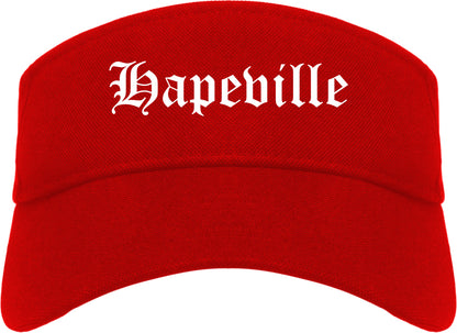 Hapeville Georgia GA Old English Mens Visor Cap Hat Red