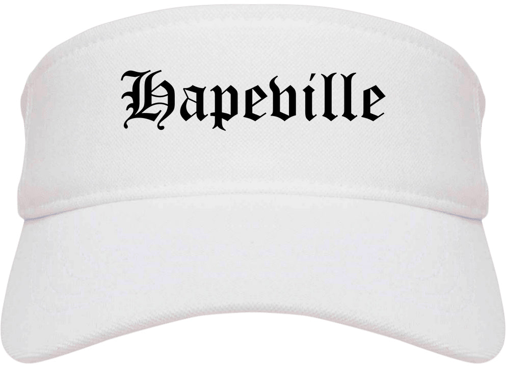 Hapeville Georgia GA Old English Mens Visor Cap Hat White