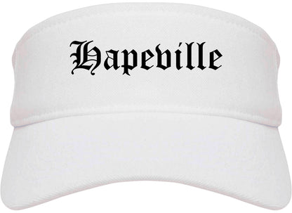 Hapeville Georgia GA Old English Mens Visor Cap Hat White