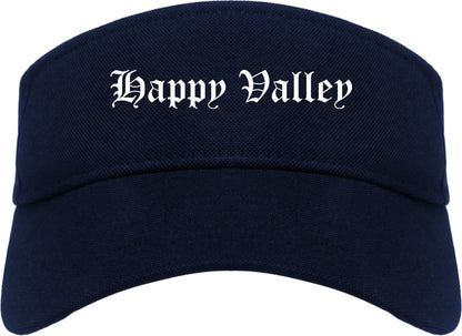 Happy Valley Oregon OR Old English Mens Visor Cap Hat Navy Blue