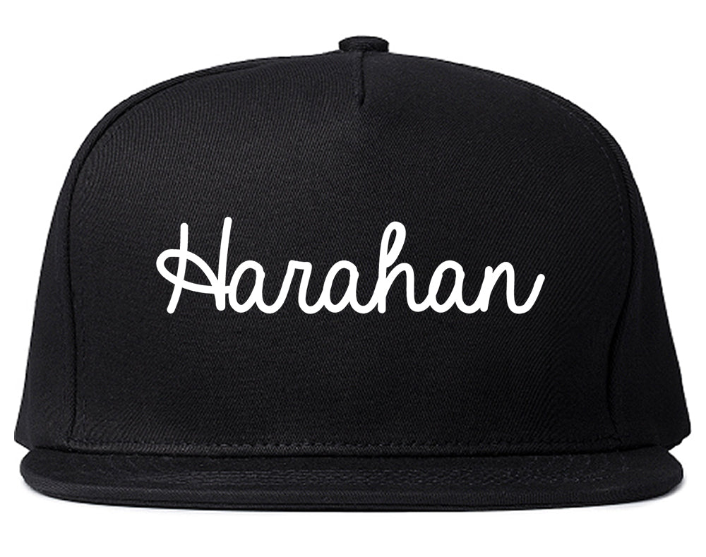 Harahan Louisiana LA Script Mens Snapback Hat Black