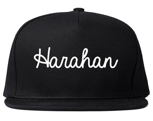 Harahan Louisiana LA Script Mens Snapback Hat Black