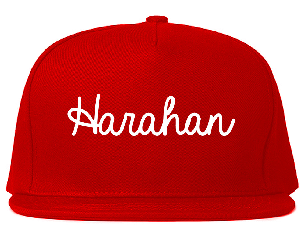 Harahan Louisiana LA Script Mens Snapback Hat Red