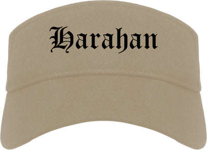 Harahan Louisiana LA Old English Mens Visor Cap Hat Khaki