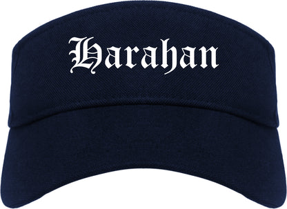 Harahan Louisiana LA Old English Mens Visor Cap Hat Navy Blue