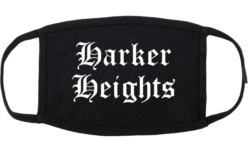 Harker Heights Texas TX Old English Cotton Face Mask Black