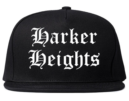 Harker Heights Texas TX Old English Mens Snapback Hat Black