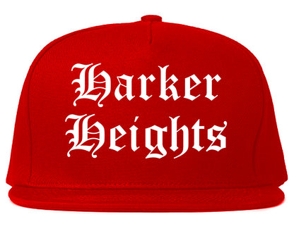 Harker Heights Texas TX Old English Mens Snapback Hat Red