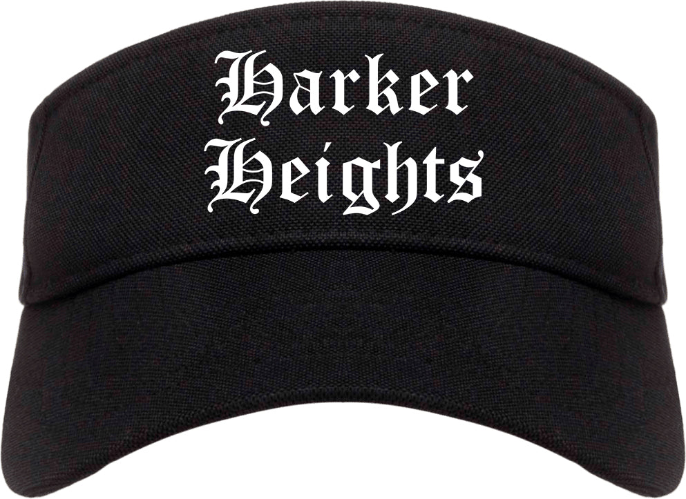 Harker Heights Texas TX Old English Mens Visor Cap Hat Black