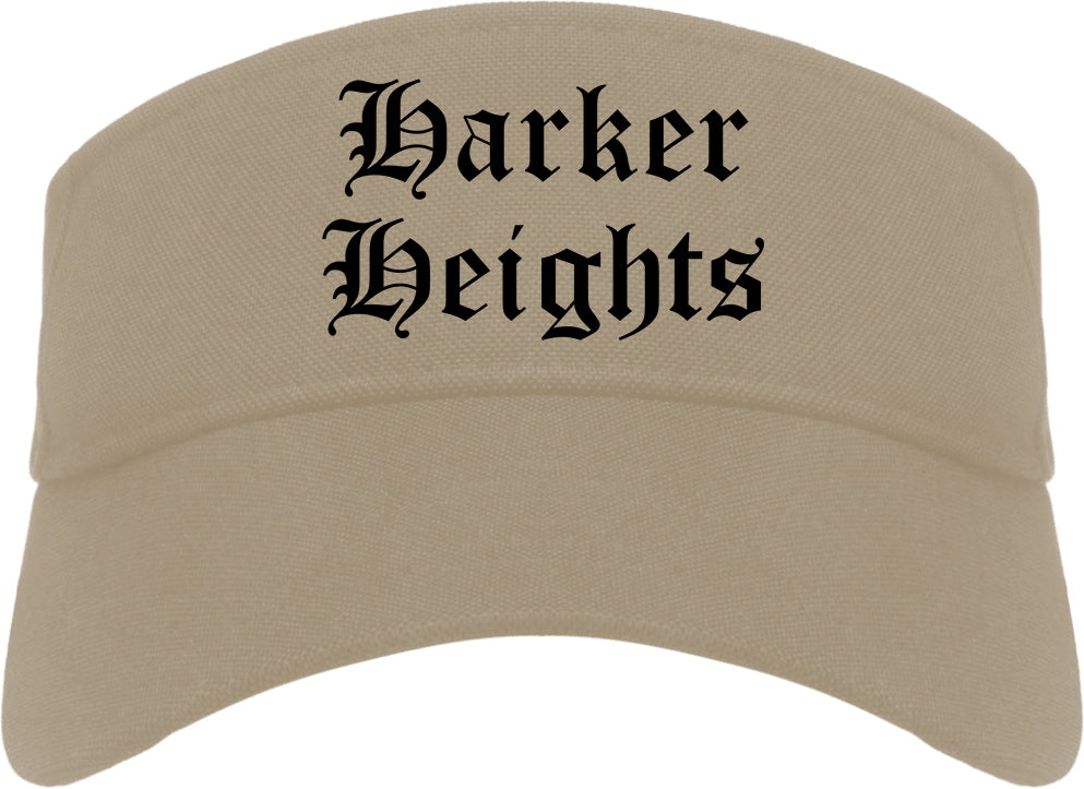 Harker Heights Texas TX Old English Mens Visor Cap Hat Khaki