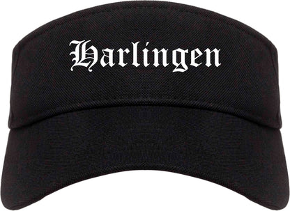 Harlingen Texas TX Old English Mens Visor Cap Hat Black