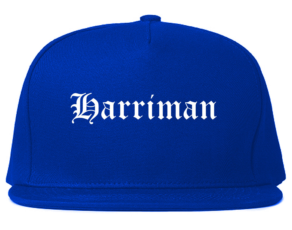 Harriman Tennessee TN Old English Mens Snapback Hat Royal Blue