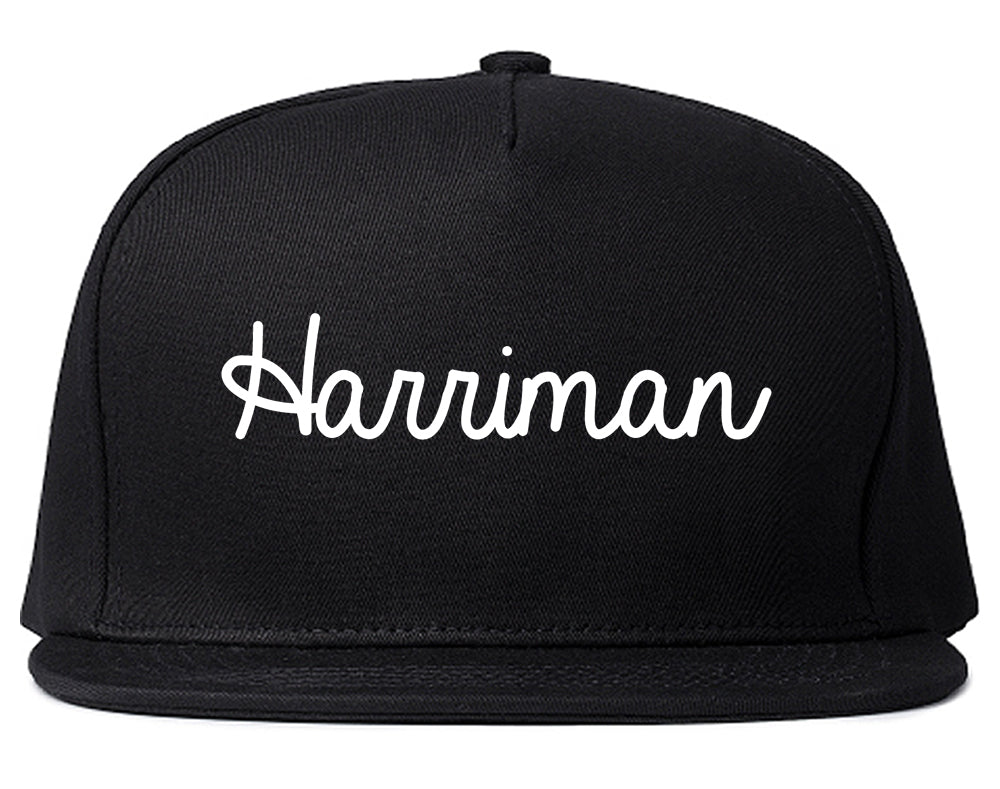 Harriman Tennessee TN Script Mens Snapback Hat Black