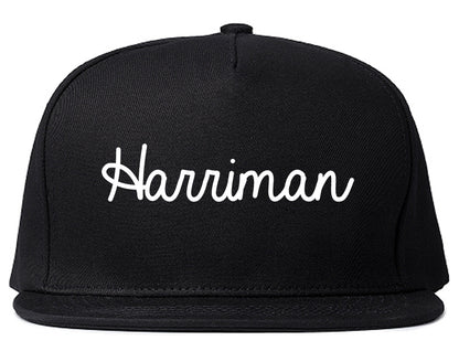 Harriman Tennessee TN Script Mens Snapback Hat Black