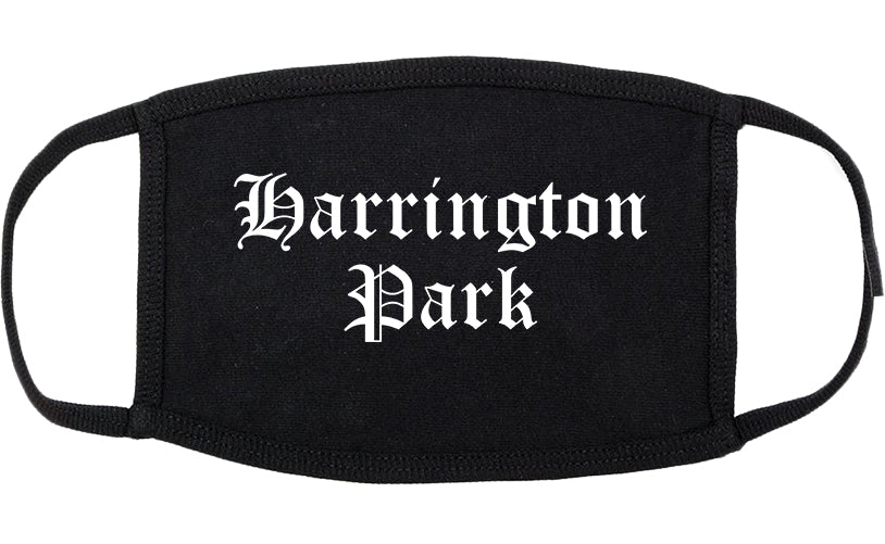 Harrington Park New Jersey NJ Old English Cotton Face Mask Black