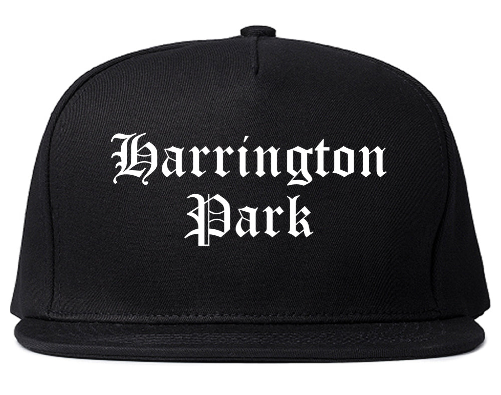 Harrington Park New Jersey NJ Old English Mens Snapback Hat Black