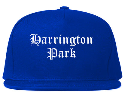 Harrington Park New Jersey NJ Old English Mens Snapback Hat Royal Blue