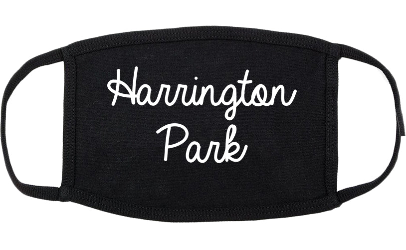 Harrington Park New Jersey NJ Script Cotton Face Mask Black