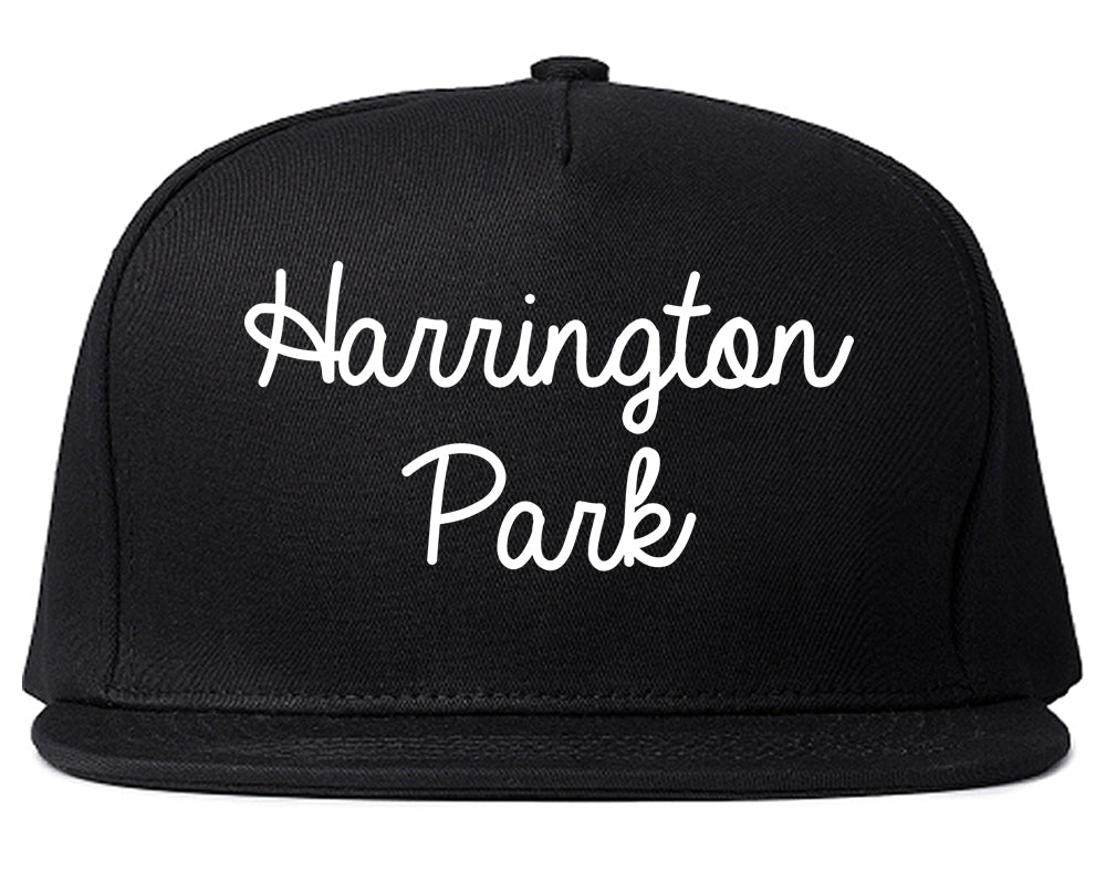 Harrington Park New Jersey NJ Script Mens Snapback Hat Black