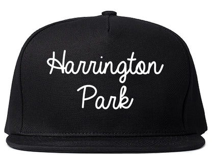 Harrington Park New Jersey NJ Script Mens Snapback Hat Black