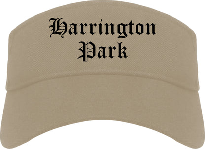 Harrington Park New Jersey NJ Old English Mens Visor Cap Hat Khaki