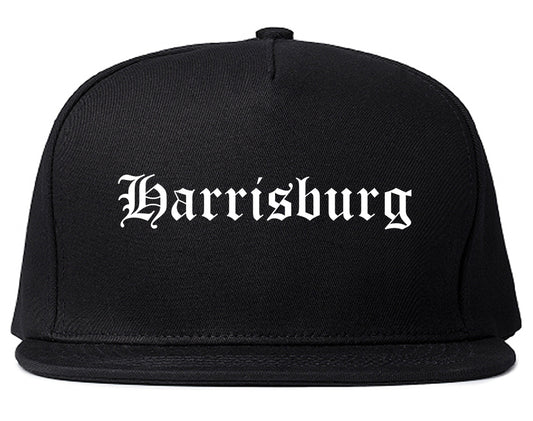 Harrisburg Illinois IL Old English Mens Snapback Hat Black